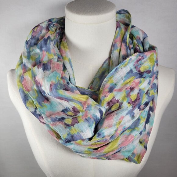 Pure Jill Accessories - Colorful Pure Jill Cotton Classic Elegant Pastel Spring Abstract Infinity Scarf